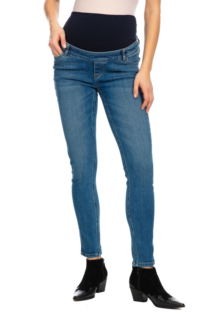 Cotton Maternity Jeggings medium blue