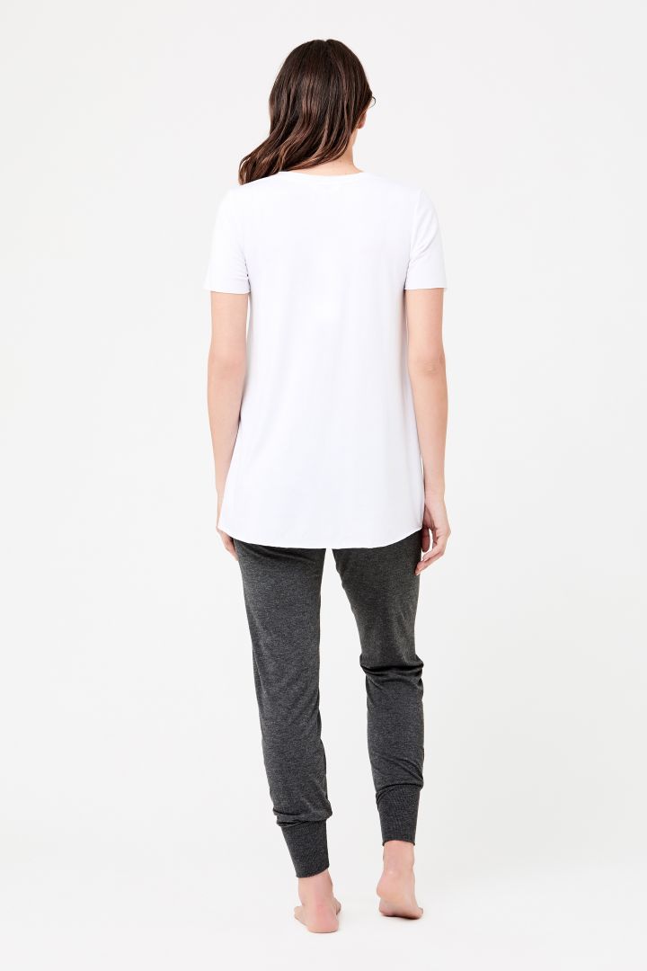 Raw Edge Umstands- und Stillshirt weiß