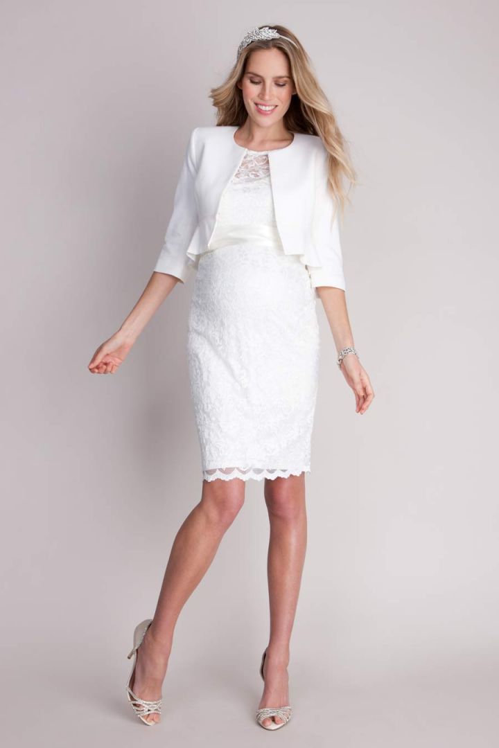 Umstandsbrautkleid aus Spitze