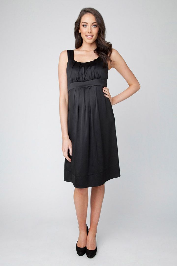 Satin Maternity Dress black