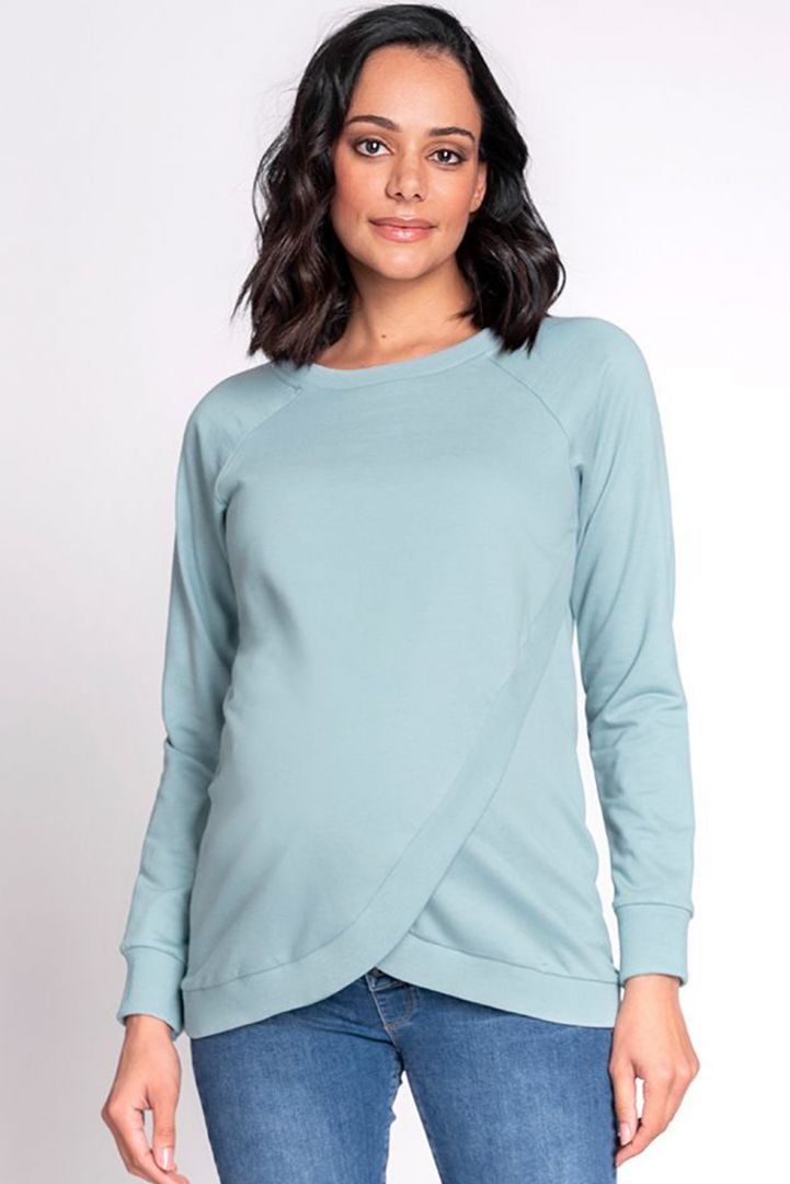 Crossover Nursing Sweater Sage