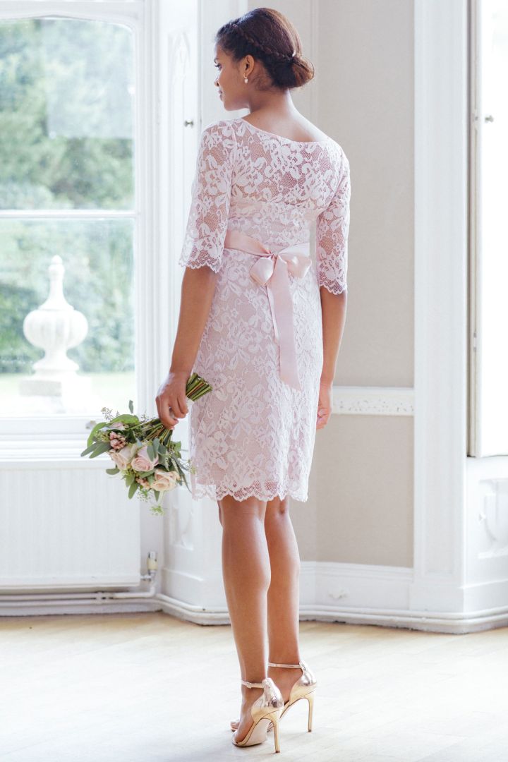 Spitzen Umstandsbrautkleid Hellrosa