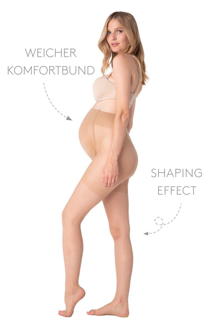 Peeptoe Umstandsstrumpfhose 15 den light almond