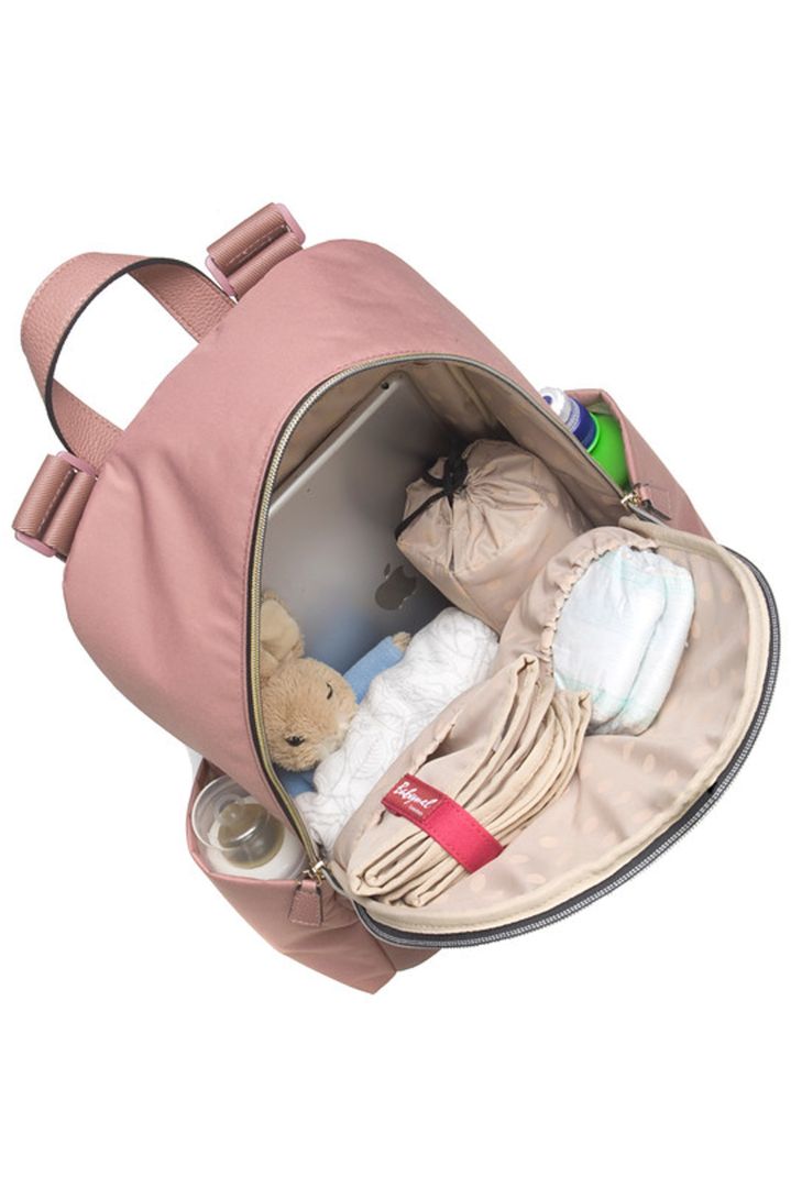 Babymel Wickelrucksack mit Kunstledereinsatz altrosa
