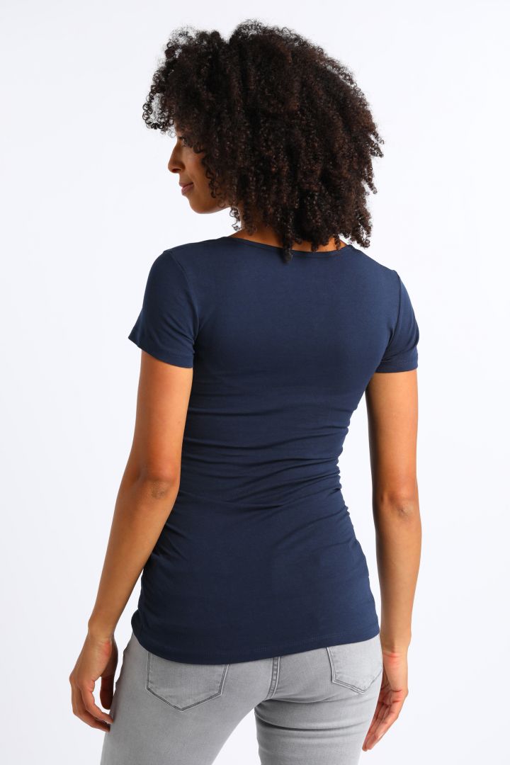 Umstands- und Stillshirt aus Bio-Baumwolle kurzarm navy