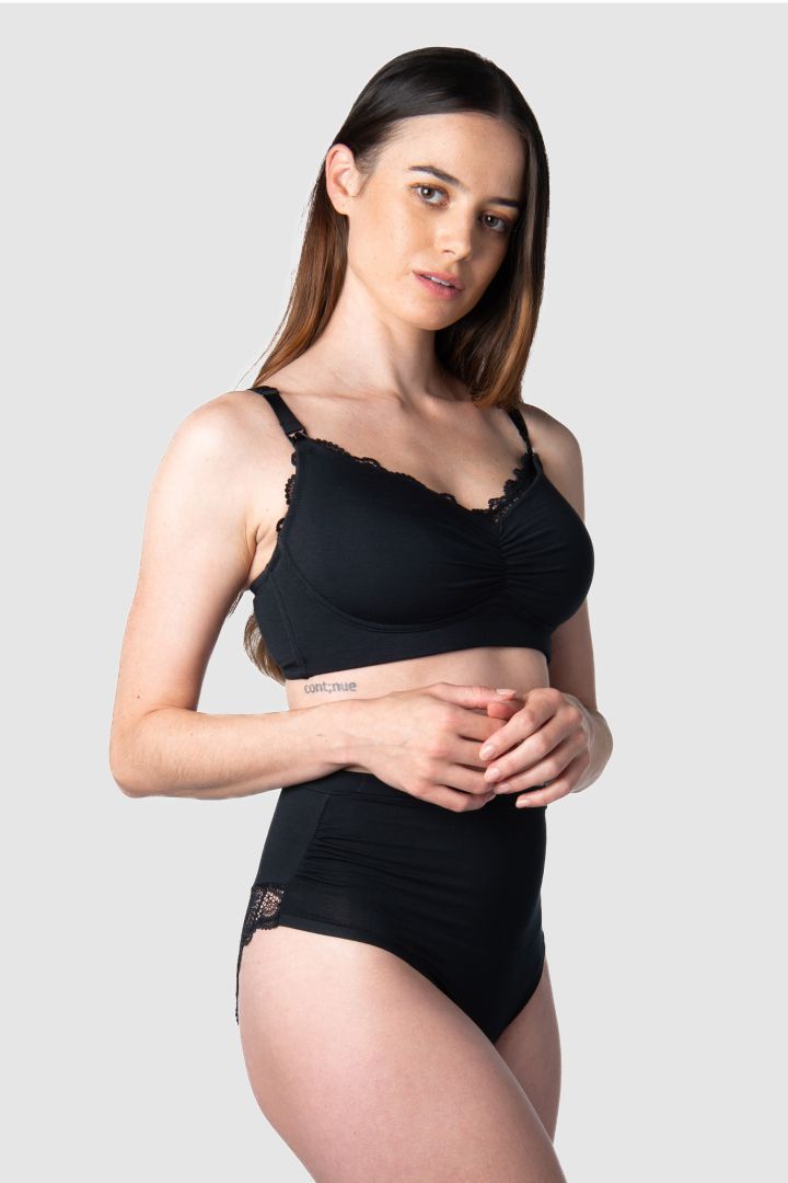 Überbauch Slip mit Spitze aus Bambus Viskose