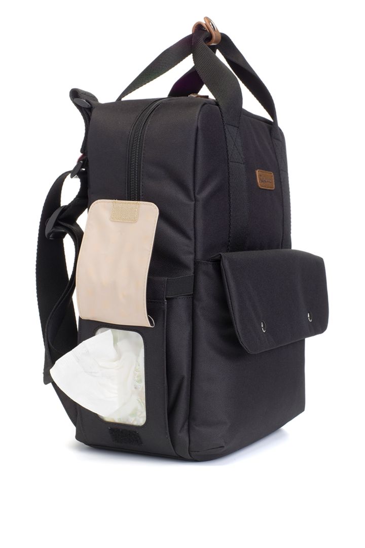 Eco Wickelrucksack aus recyceltem Plastik schwarz