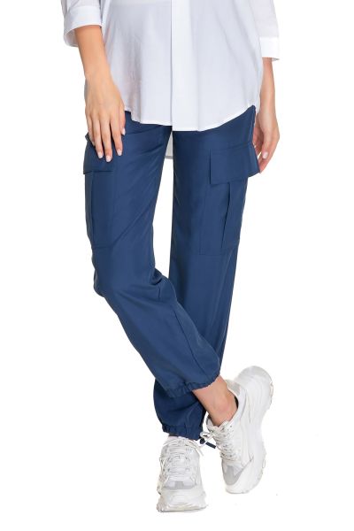 Cargo Umstandshose in Denim Optik