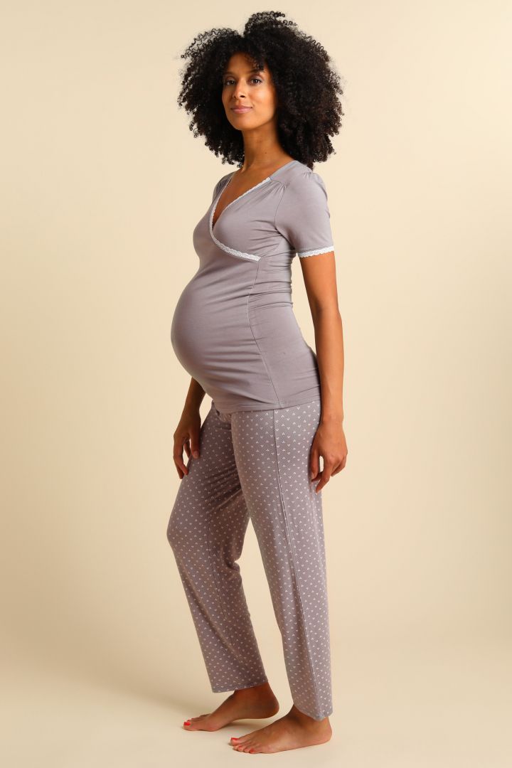 Modal Maternity and Nursing Shirt taupe