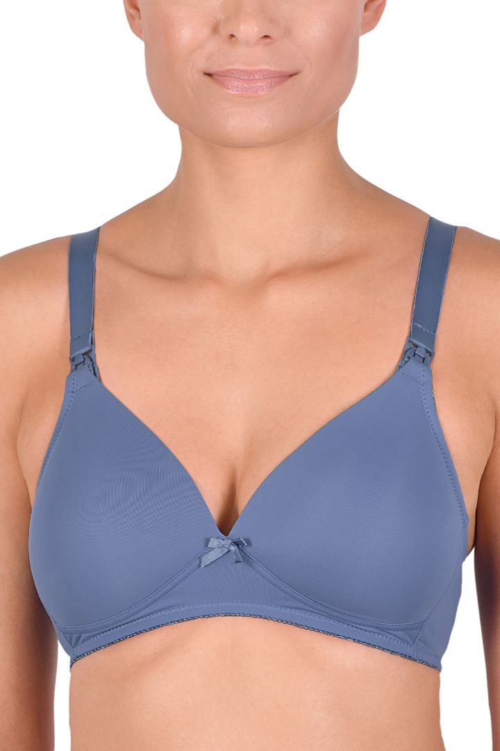 Maternity and Nursing Bra with Form Cups blue