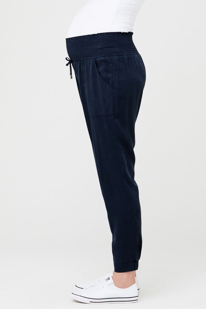 Tencel Maternity Trousers with Smoked Waistband