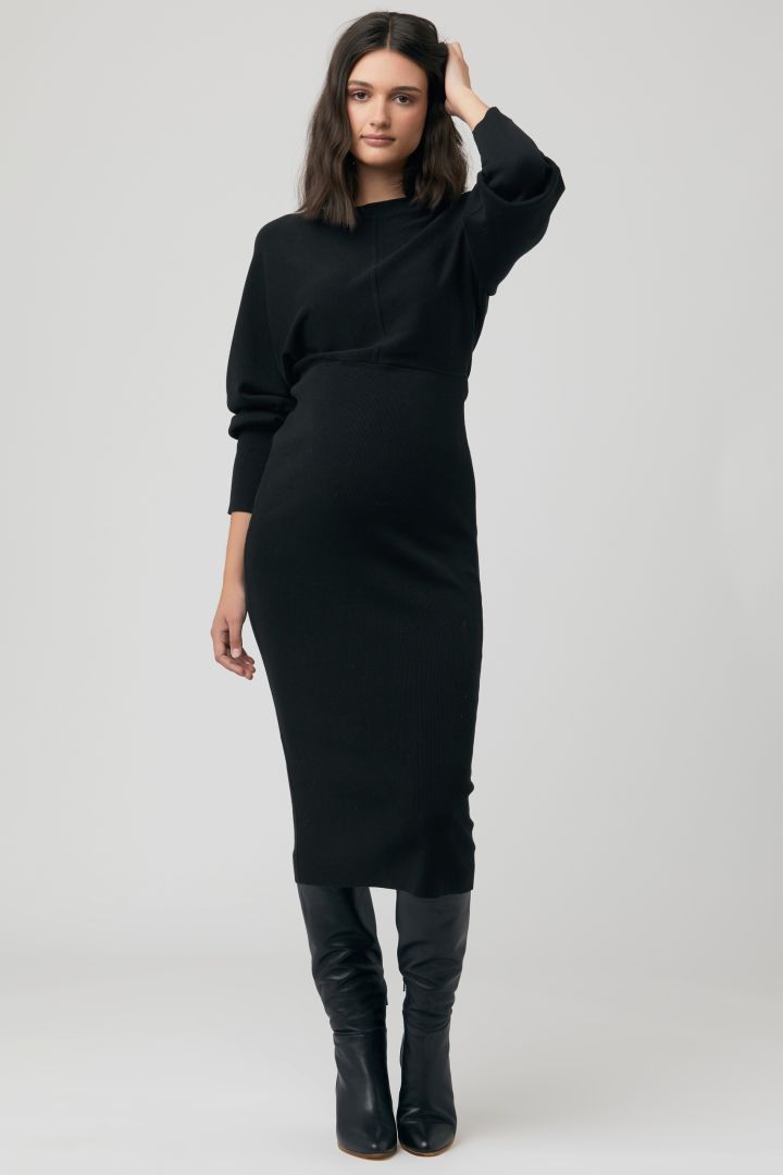 Maternity knit Dress with Balloon Sleeves