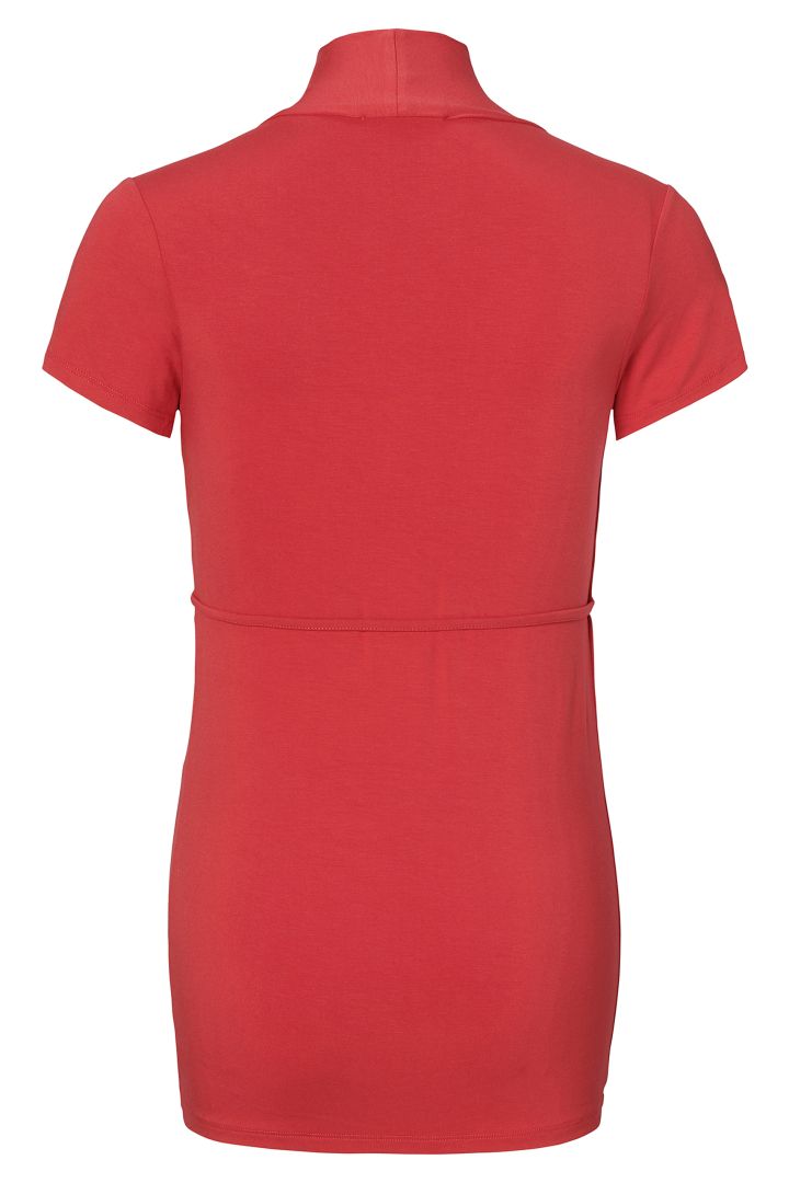 Ecovero Umstands- und Stillshirt mit Bindegürtel rot