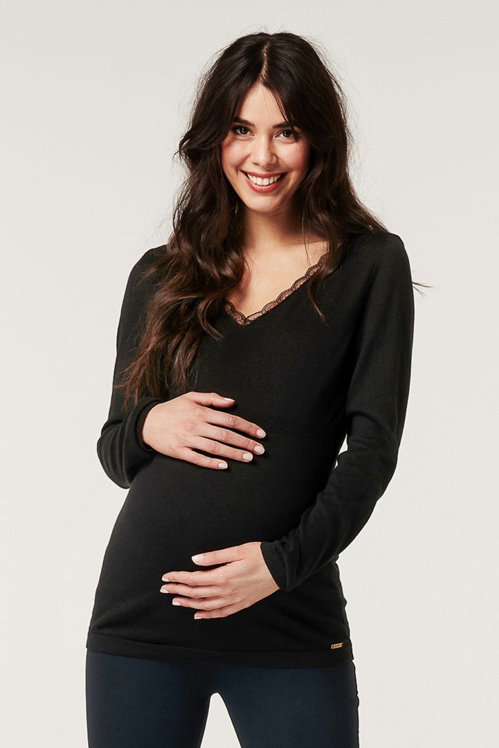 Organic Maternity Jumper with Lace