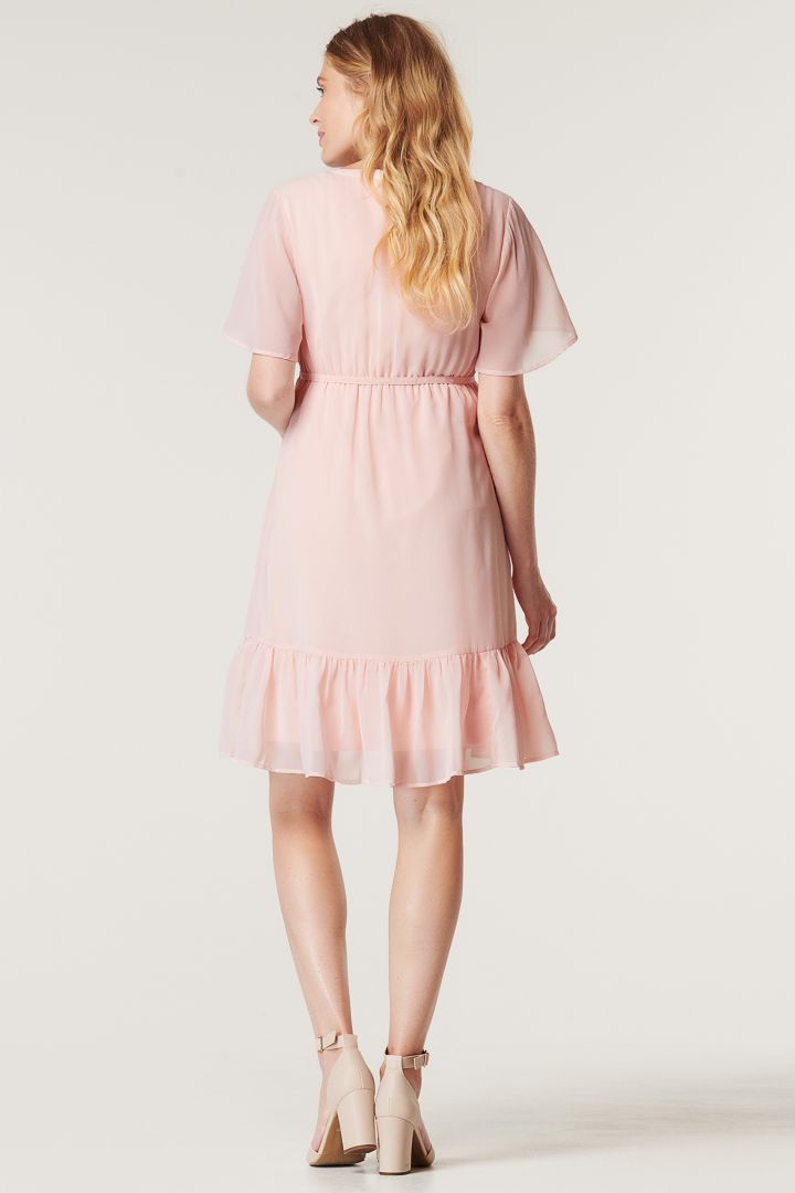 Eco Maternity Dress with Cap Sleeves light pink
