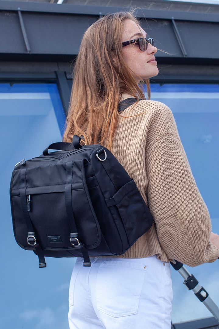 Storksak Eco 2 in 1 Wickeltasche und Rucksack schwarz