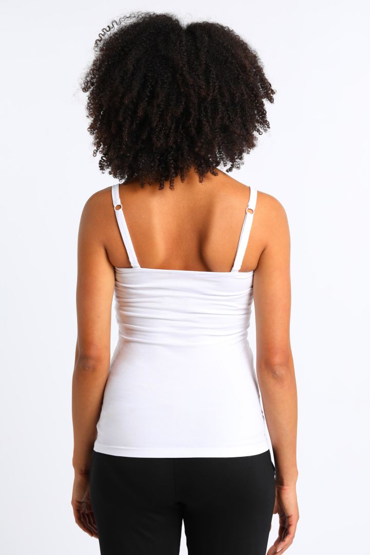 Organic Maternity and Nursing Top with Lace white