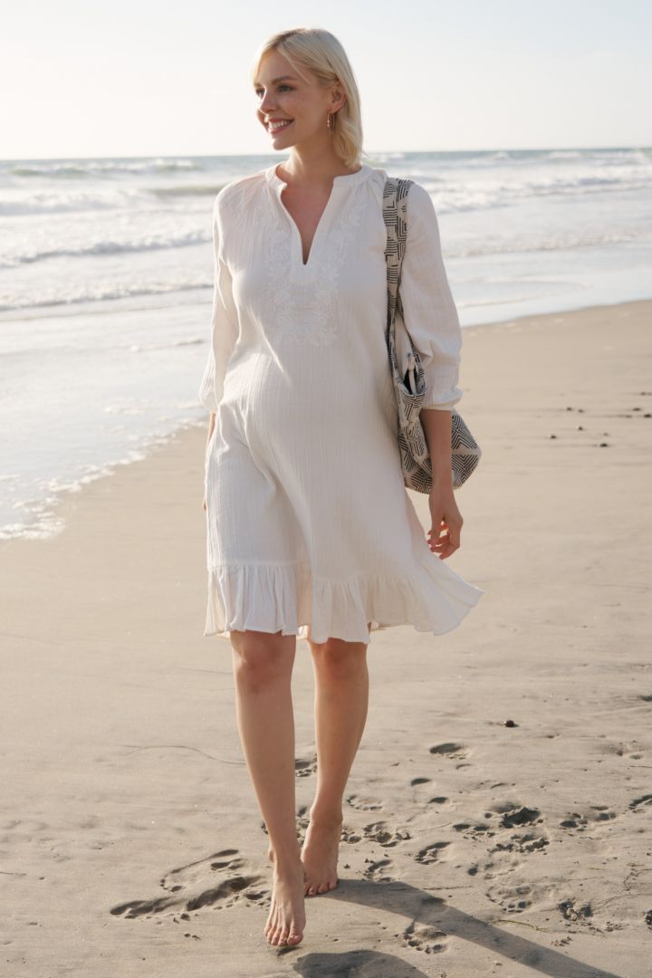 Double Cotton Boho Umstandskleid