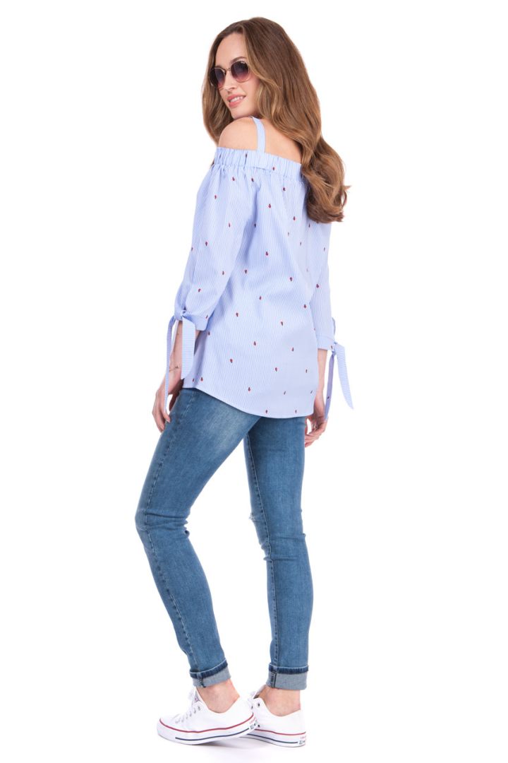 Off Shoulder Umstandsbluse mit Knotendetails