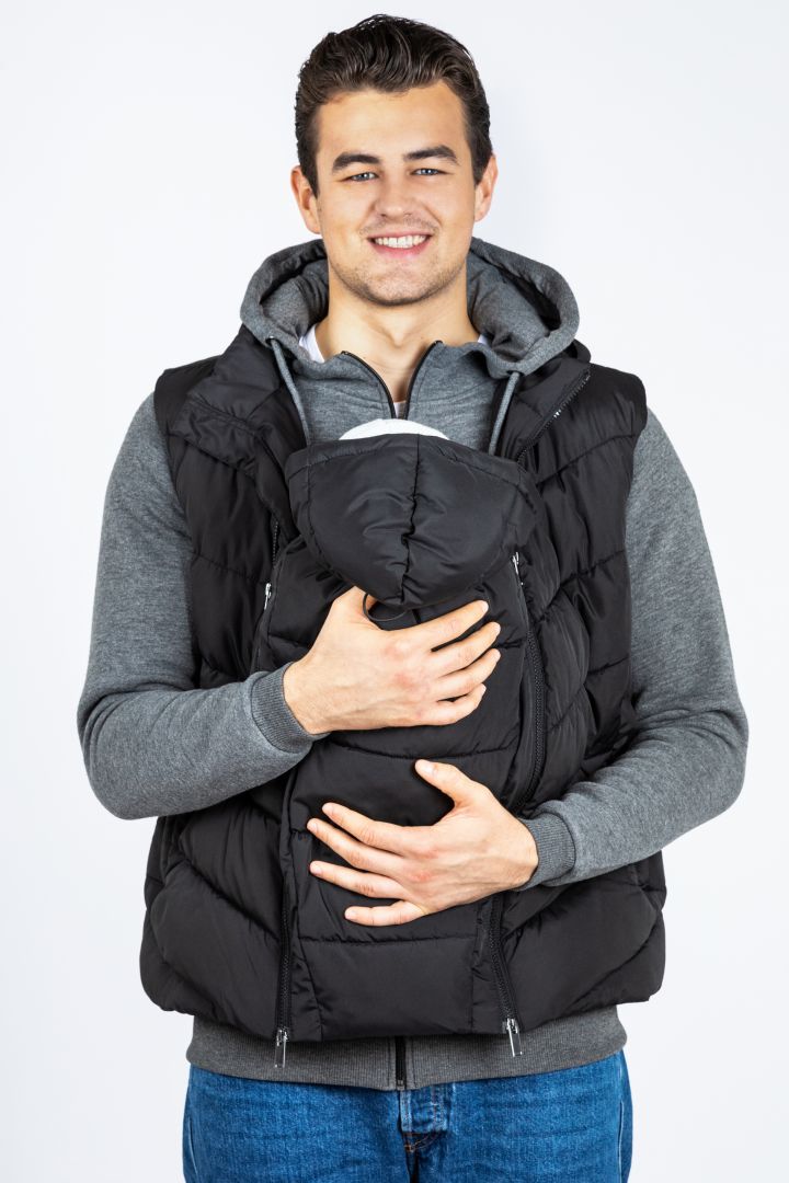 Papa 2-in-1 Eco Weste mit Babytrage-Einsatz schwarz