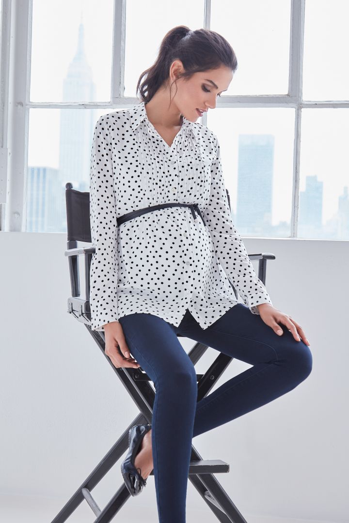 Polka Dot Umstands- und Stillbluse