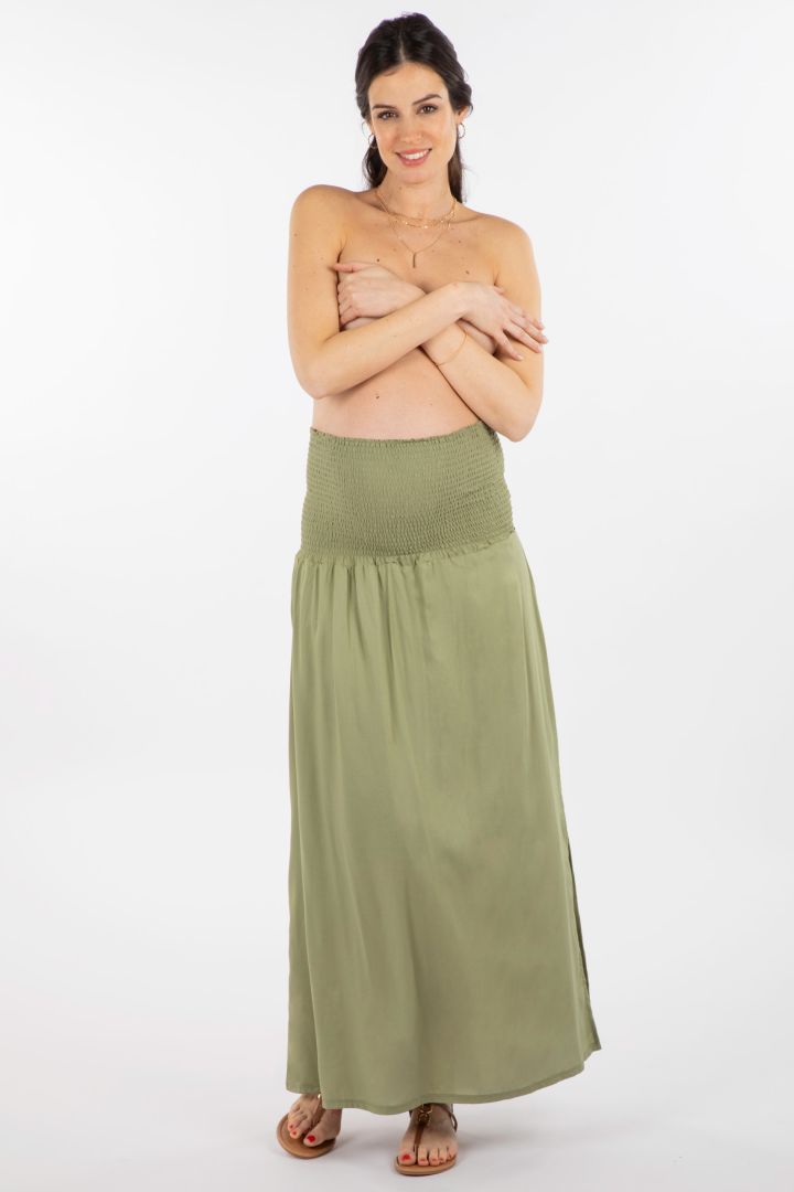 2 in 1 Maternity Skirt and Dress khaki