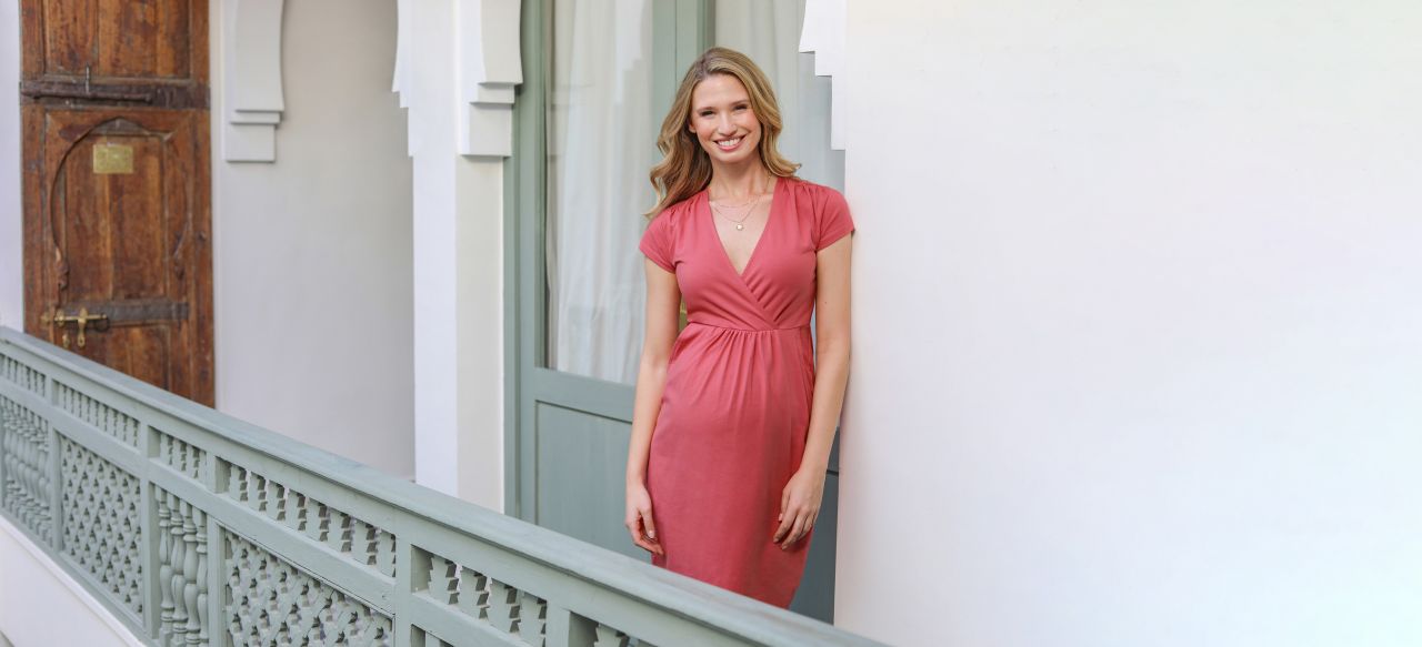 Organic Umstands- und Stillkleid berry