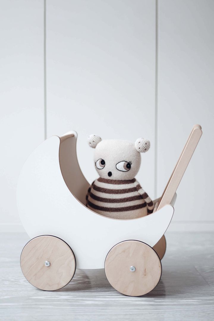 Wooden doll pram