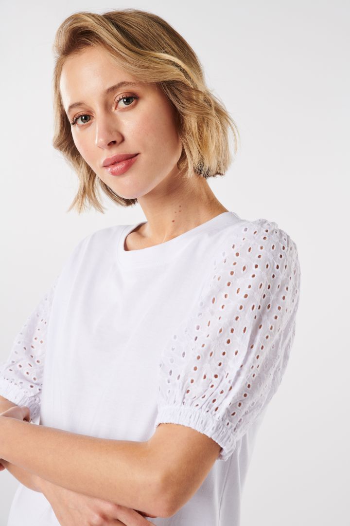 Organic Umstandsshirt mit Puffärmeln