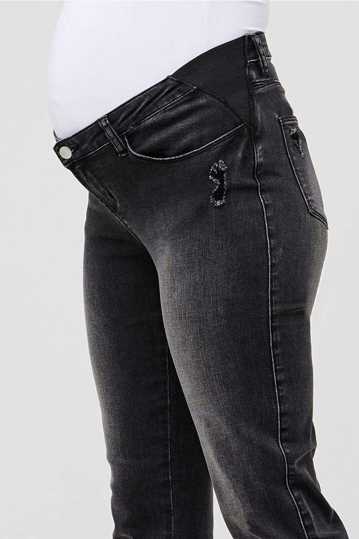 Distressed Umstandsjeans schwarz