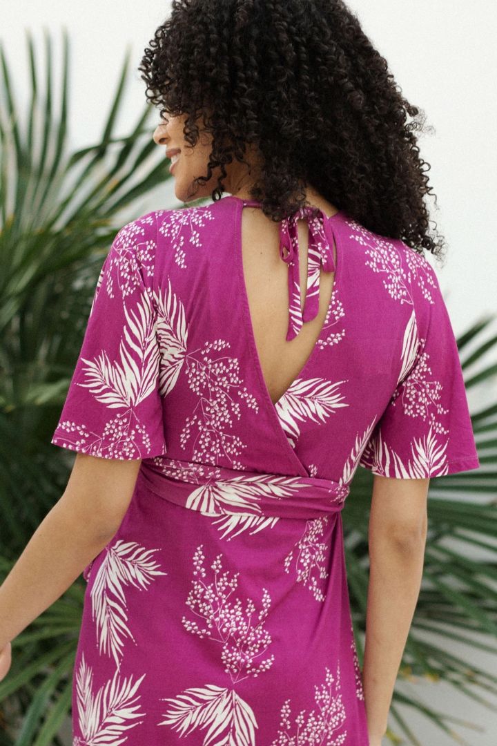 Maternity and Nursing Dres Leaf Print