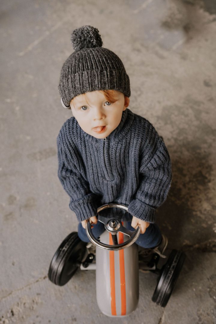 Alpaca Wool Bobble Hat grey