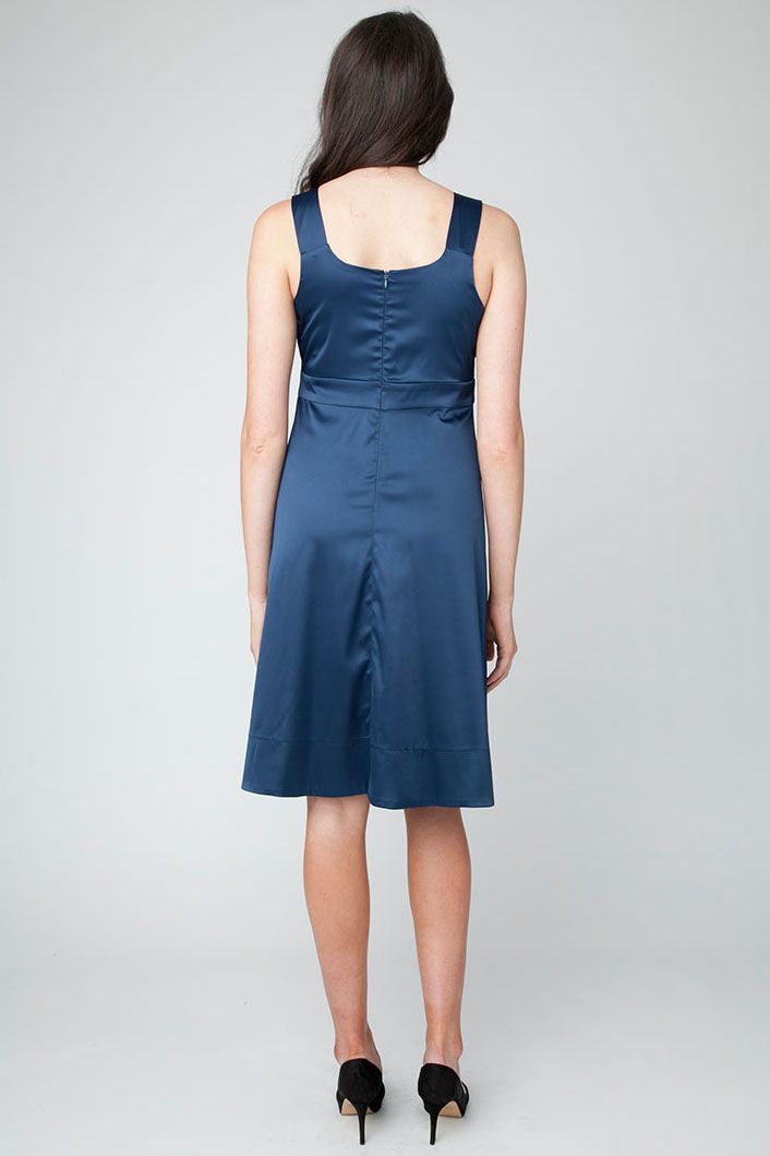 Satin Umstandskleid navy