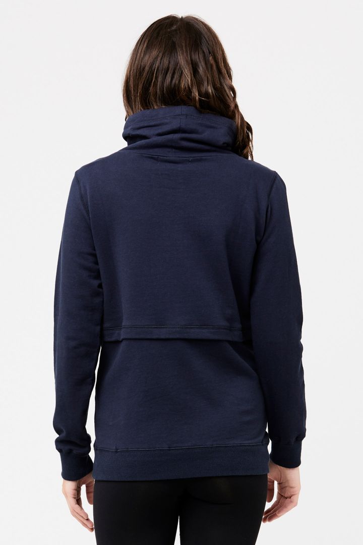 Maternity and nursing hoodie with zip fastenings