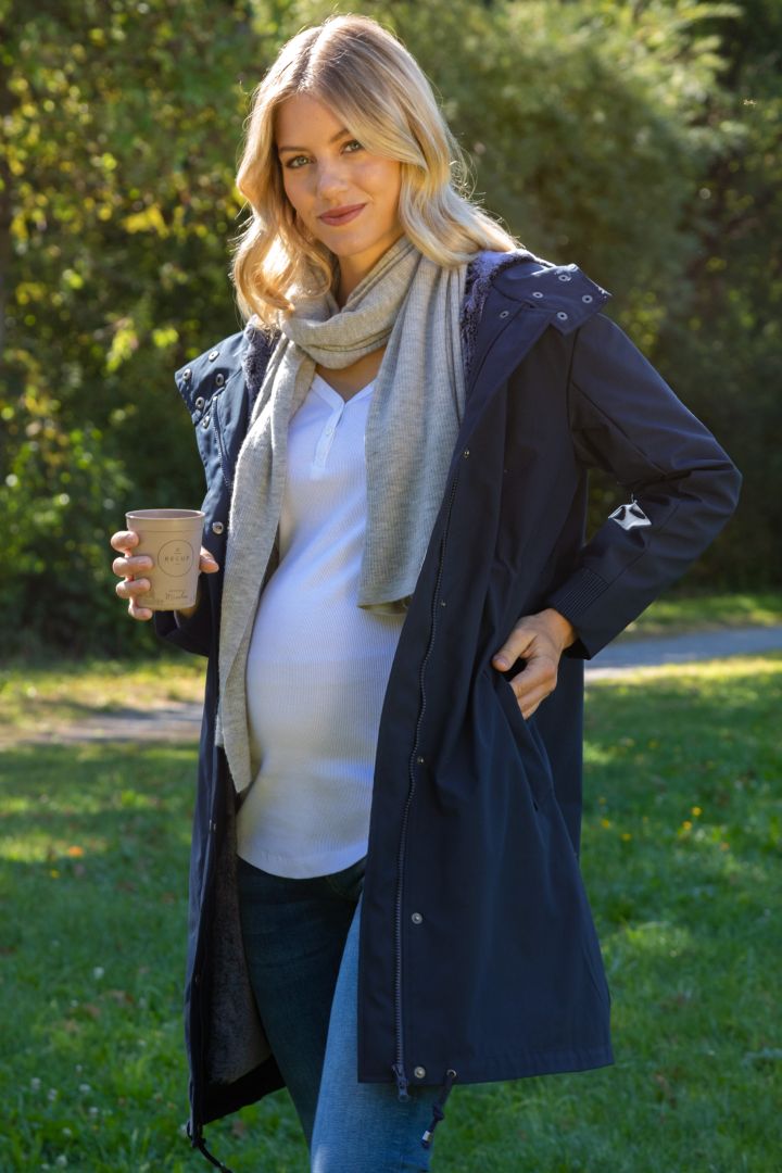 3 in 1 Umstandsparka und Tragejacke navy