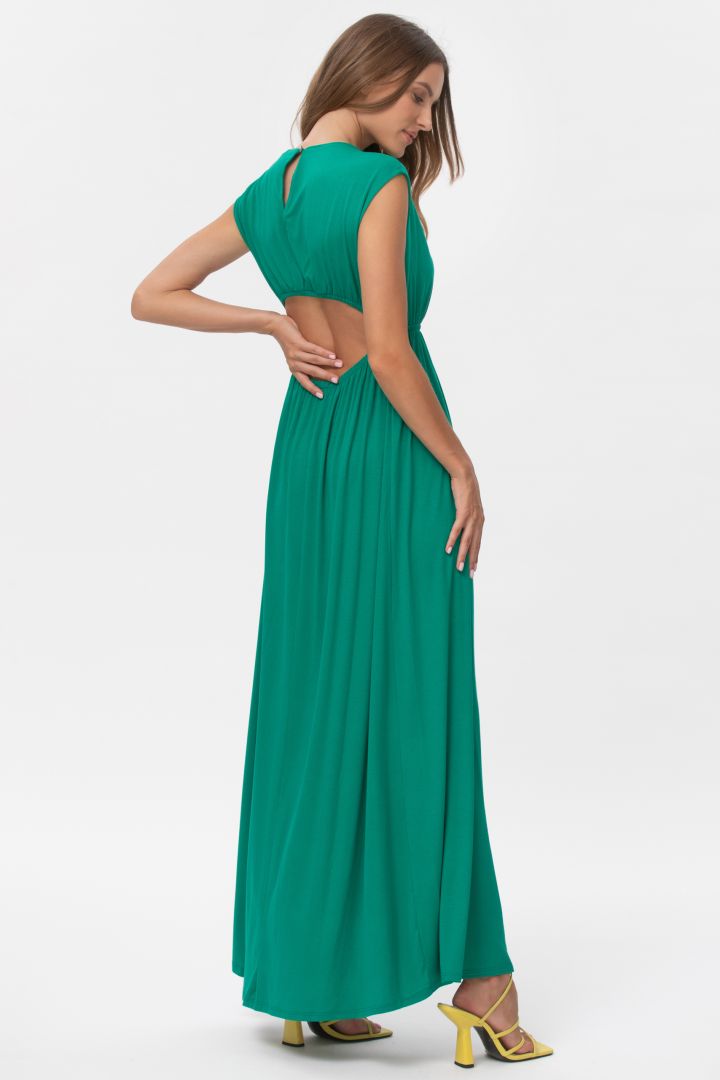 Maxi Maternity Dress with Back Cutout green