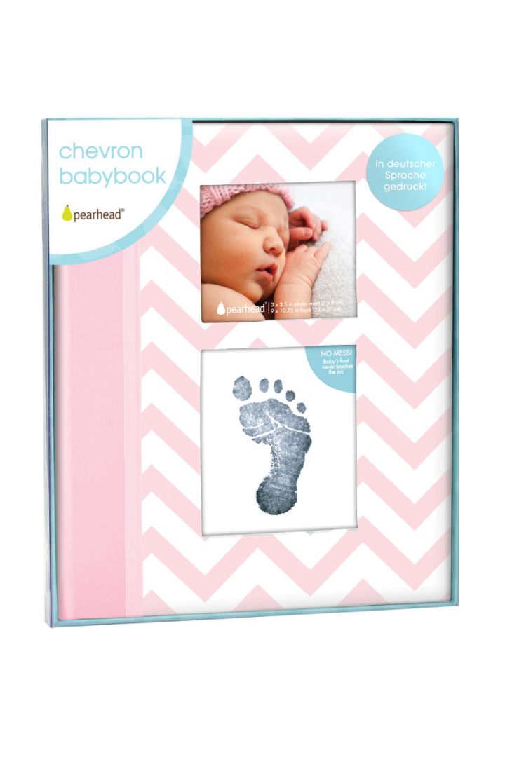 Memory Book with Photo Bag and Baby Imprint Set pink