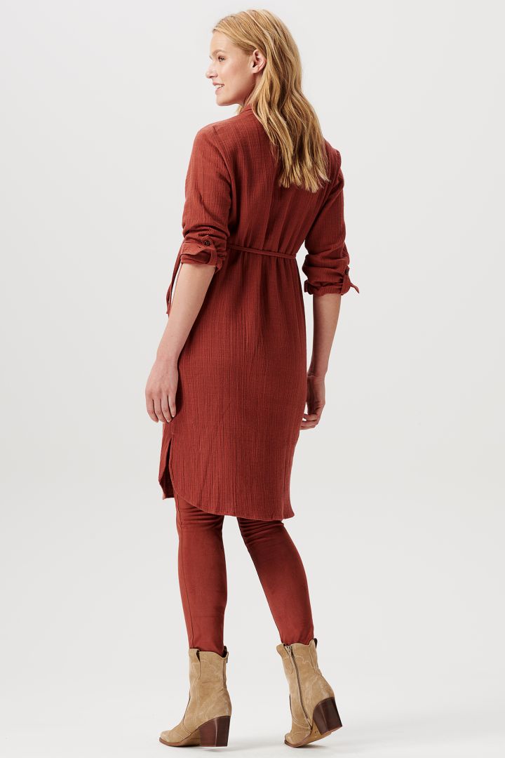 Musselin Umstands- und Still-Hemdblusenkleid terracotta