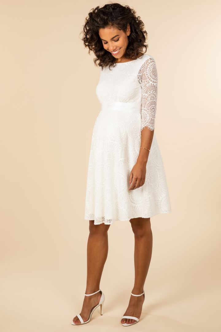 A-Linie Umstandsbrautkleid mit Rückenausschnitt