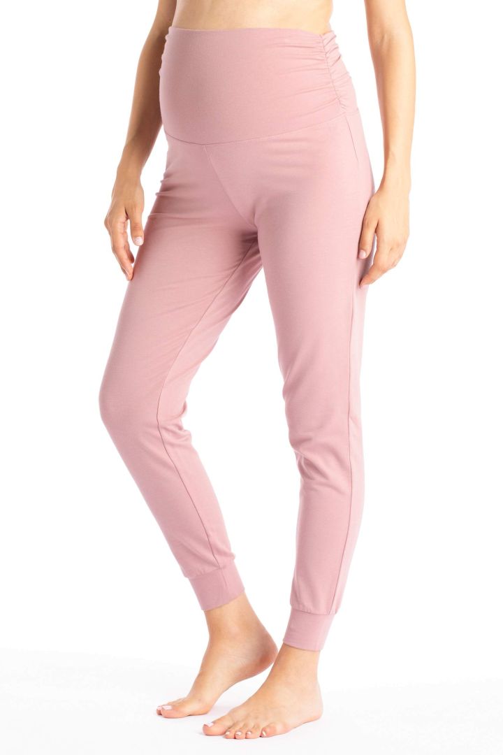 Organic Foldover Maternity Lounge and Pyjama Trousers pink