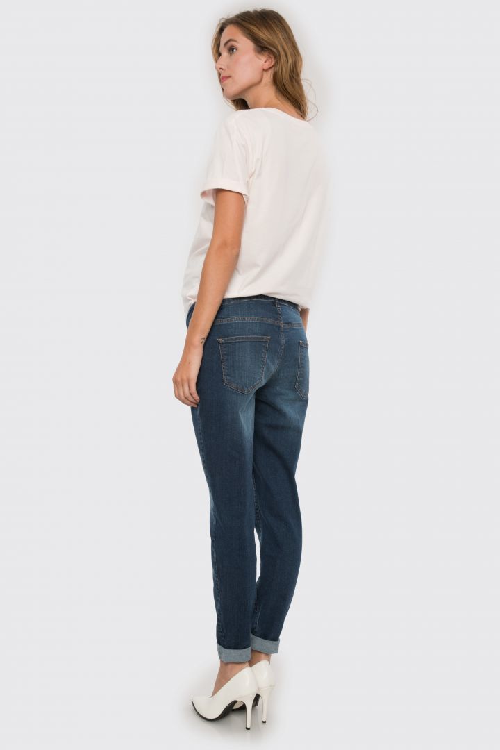 Boyfriend Umstandsjeans mit abnehmbarem Bauchband