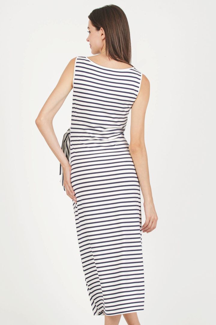 Umstandskleid mit Knoten-Detail gestreift