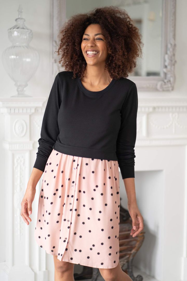 2 in 1 Umstands - und Stillkleid mit Sweater