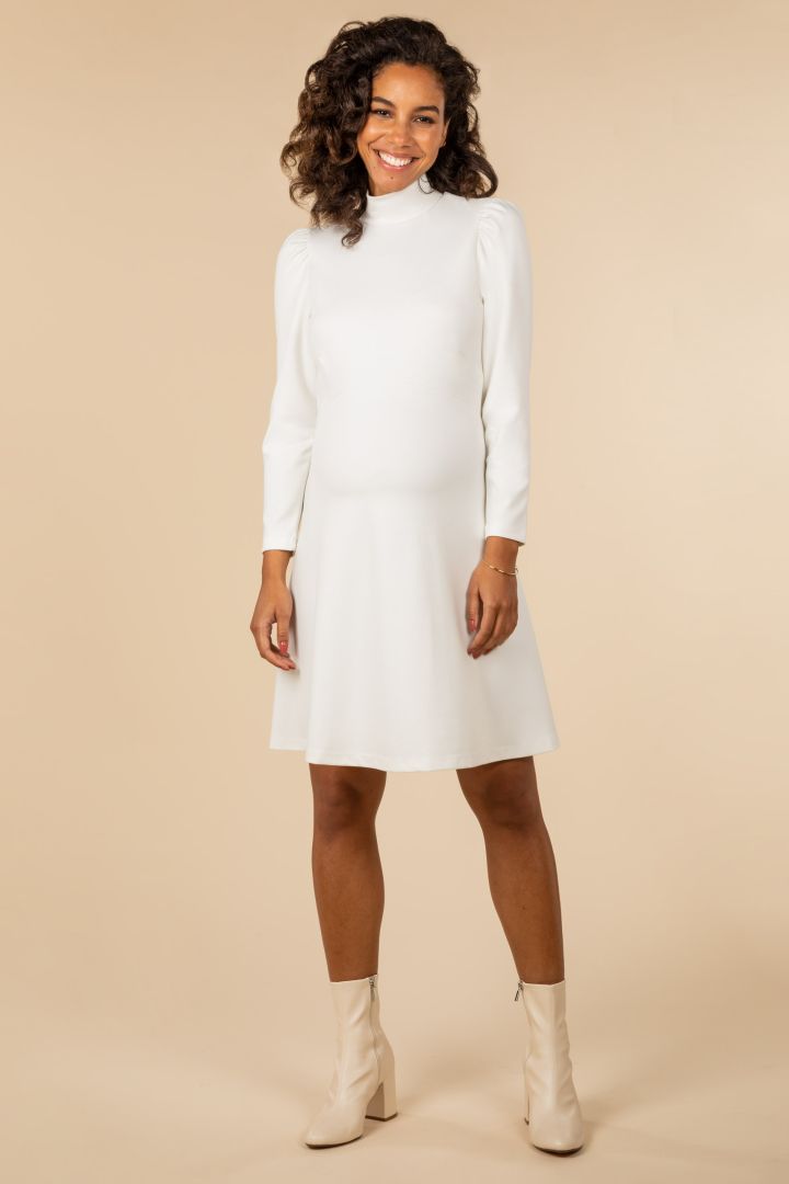 Ecovero Umstandsbrautkleid mit Stehkragen