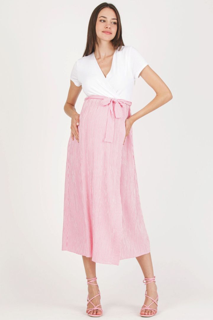 Umstands- und Stillkleid in Wickeloptik