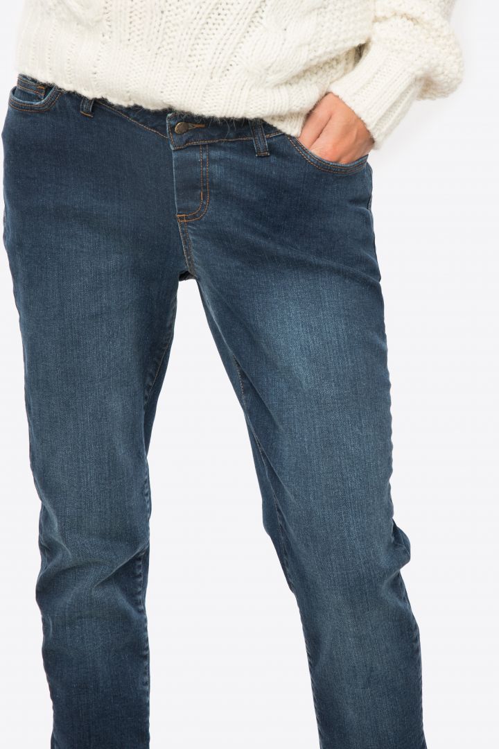Boyfriend Umstandsjeans mit abnehmbarem Bauchband
