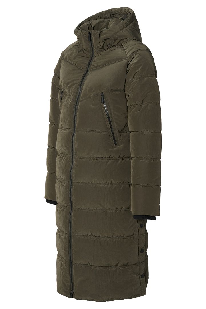 Wattierter Mantel mit Schwangerschaftseinsatz khaki
