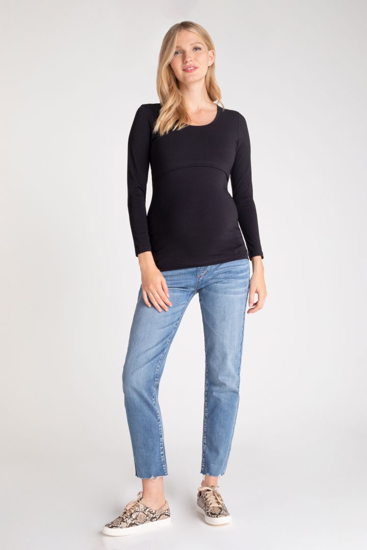 Umstands- und Stillshirt aus Bio-Baumwolle schwarz