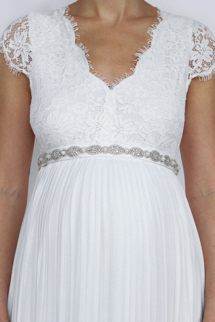 Brautkleid Schärpe mit Ziersteinbesatz elfenbein