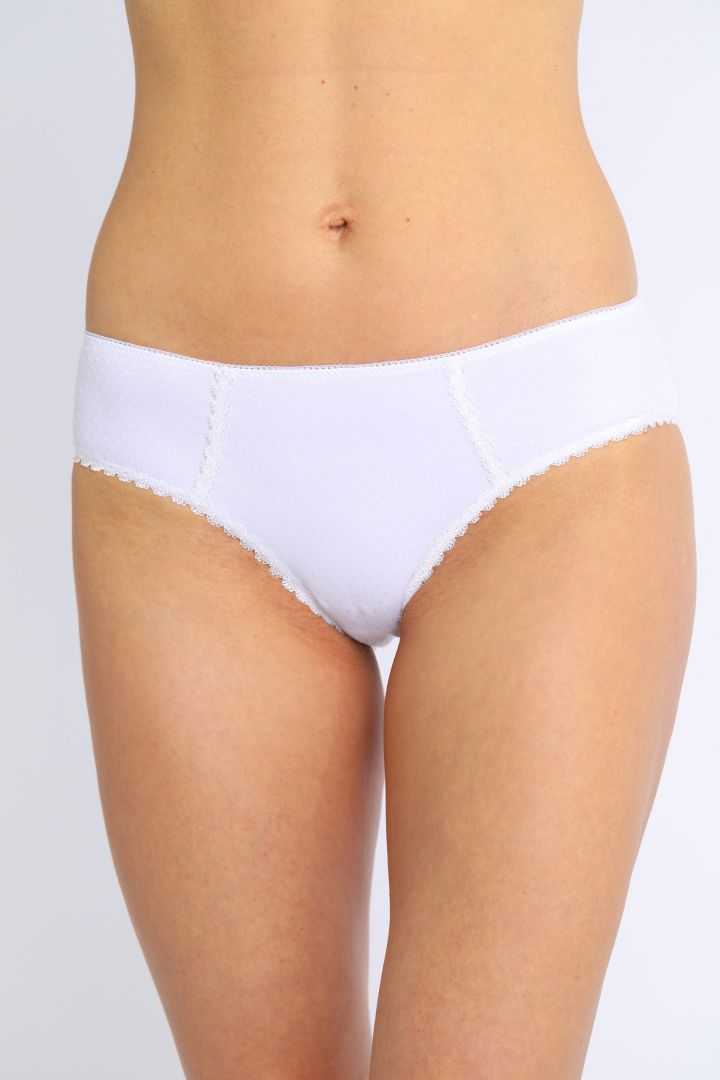 Maternity Brief with Polka Dots and Lace white